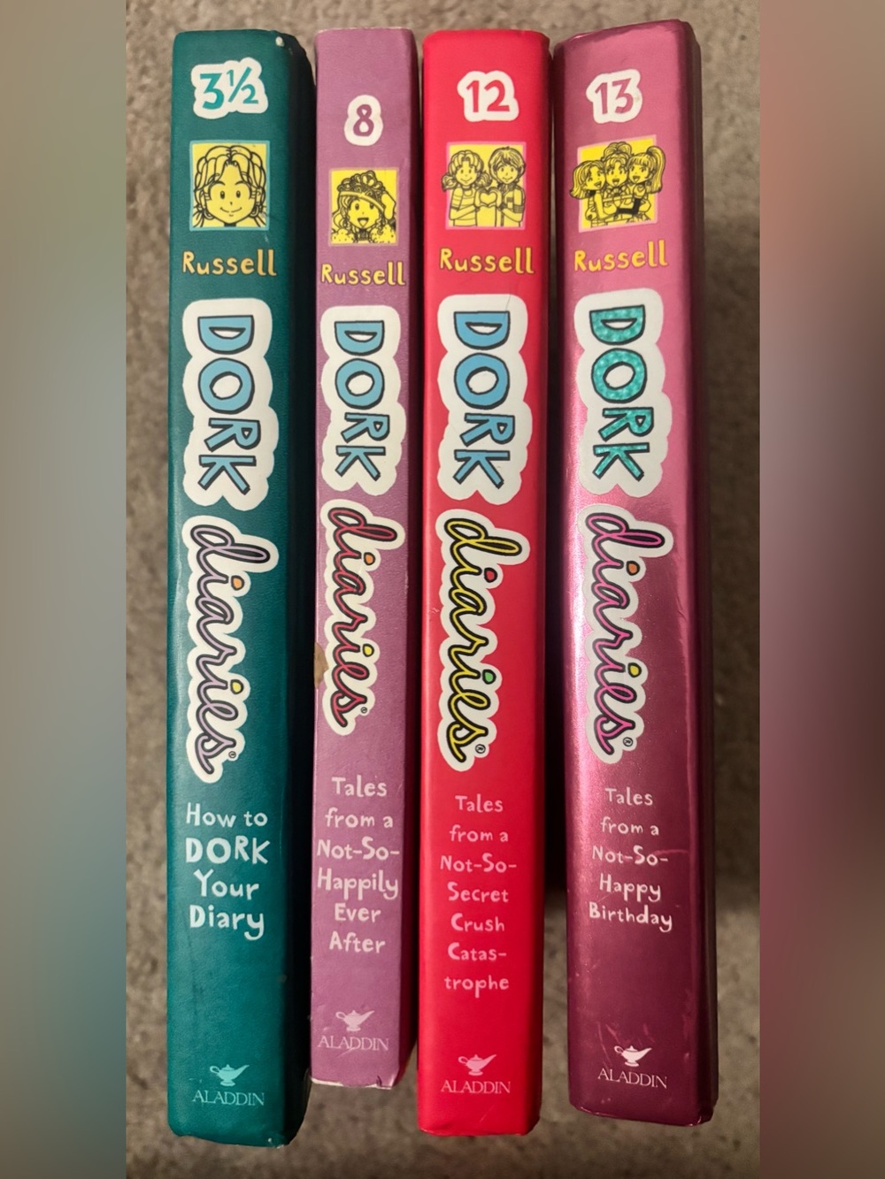 Dork Diaries 4 Book Set - 3.5, 8, 12, and 13